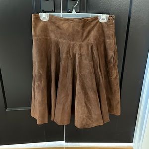 Suede mini pleated skirt